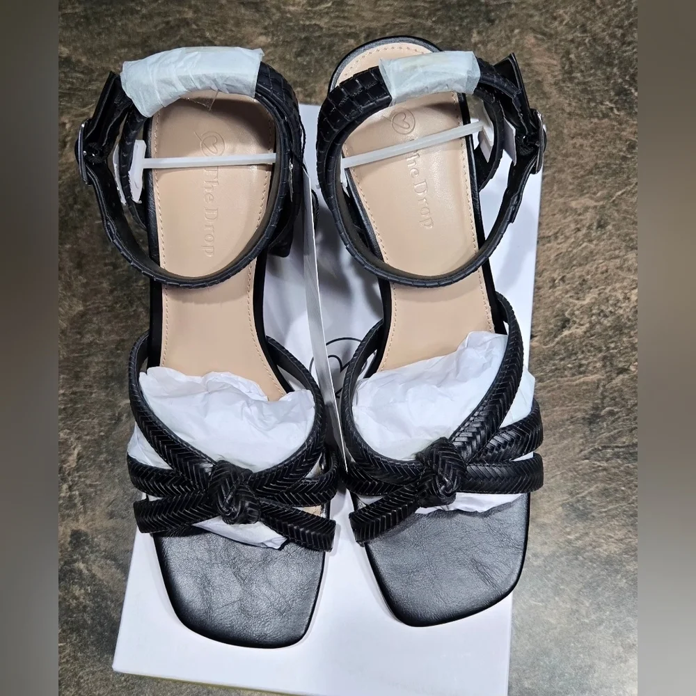 The Drop Women's Renalda Woven Chunky Heel Sandal #1211